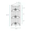 White 4-Shelf Corner Folding Bookcase Space Saving Solid Wood Storage Unit Home Office Kids Room 4