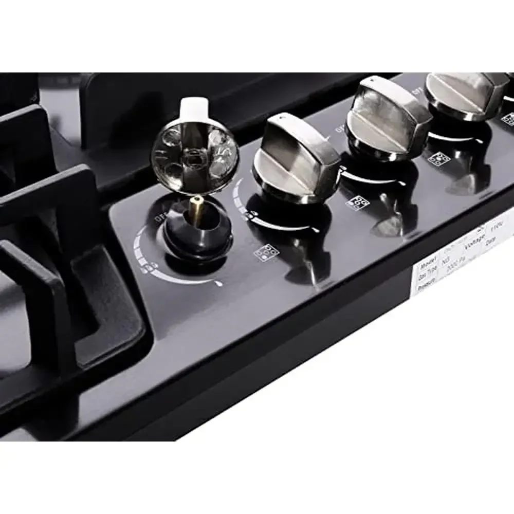 Gas Cooktop Stainless Steel 5 Burners Stovetop NG/LPG Dual Fuel Easy Clean HF57013B 5