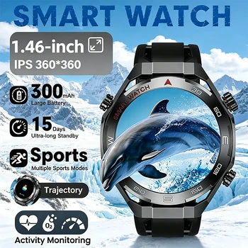 Smartwatch per Sport all'Aperto con Altimetro, Tracciamento GPS, Monitoraggio della Salute, Torcia, Modalità Sport, Assistente Vocale e Chiamate HD