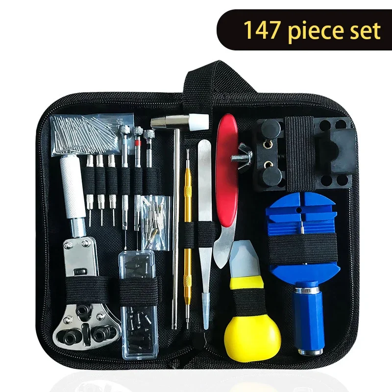 

147pcs Watch Repair Tool Kit Watch Link Pin Remover Case Opener Spring Watch Battery Replacement Tool Kit Watch Band Tool Set