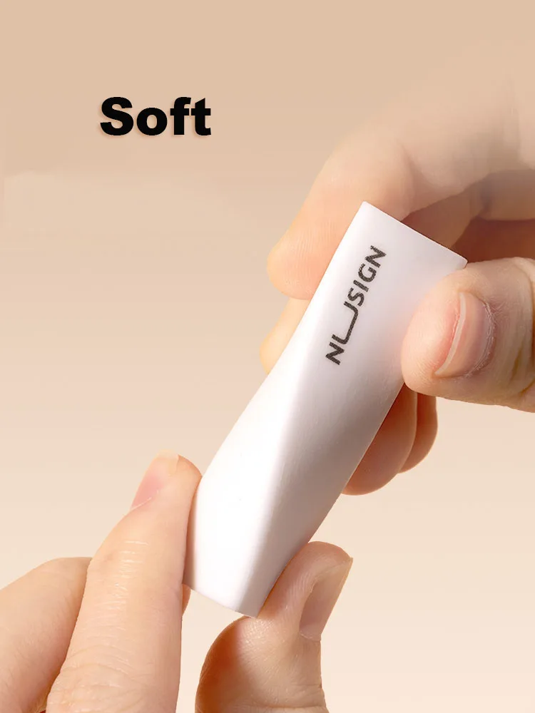 Deli Nusingn Triangle Eraser White TPE Plastic Rubber Pencil Erasers for Kids Writing Drawing Sketches Arts Eraser Soft 6/12pcs 3