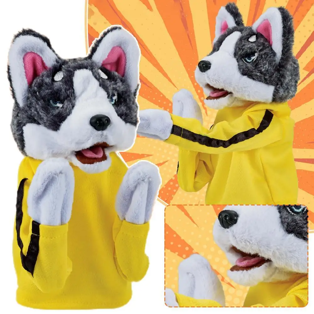 

Children's Gifts Plush Toys Cute Boxing Husky Doll Interactive Tricky Erha Kids Toy Gift Hand Puppet Soft Stuffed Dolls For Kids