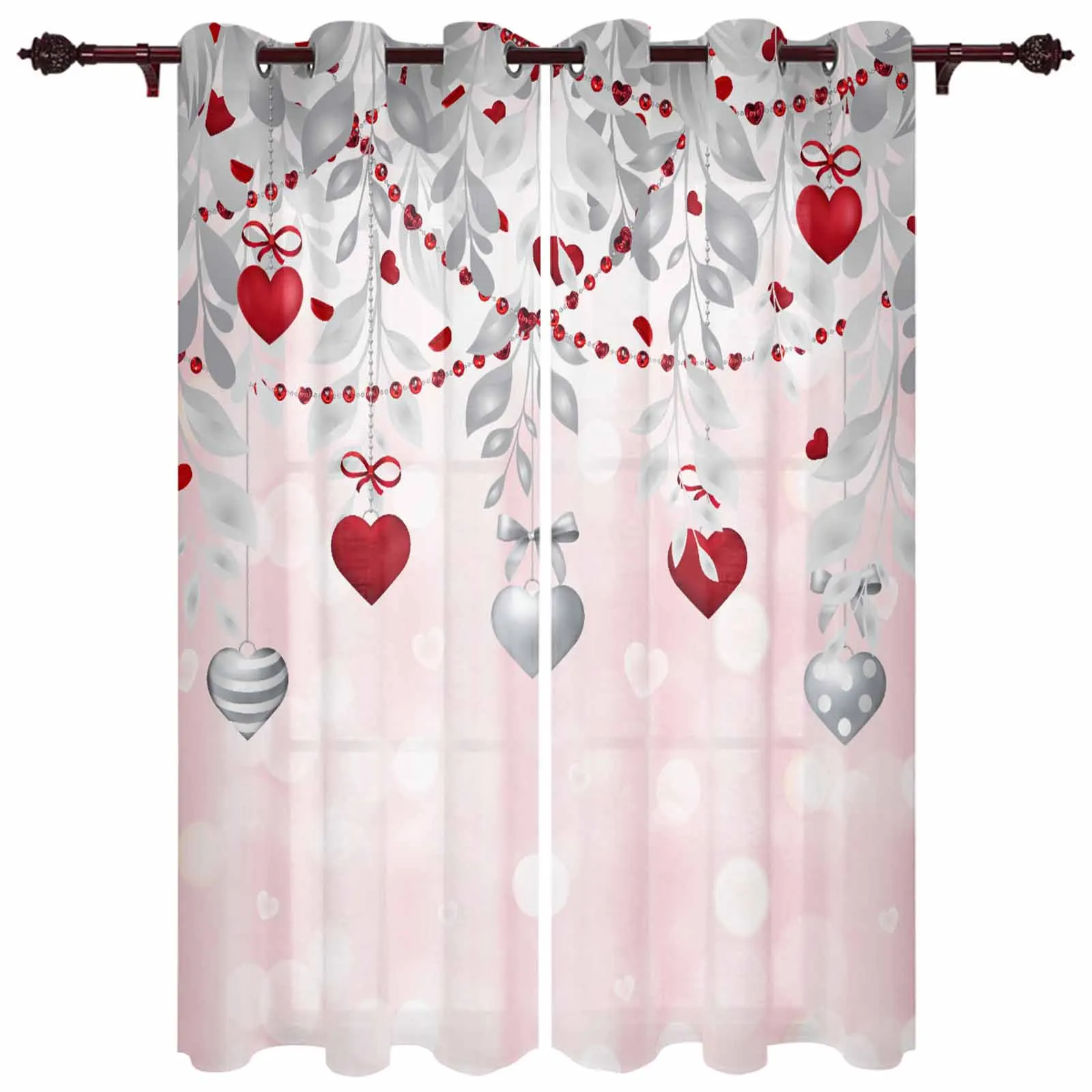 

Valentine'S Day Love Eucalyptus Tree Modern Window Curtains for Living Room Bedroom Curtain Home Decor Balcony Drapes