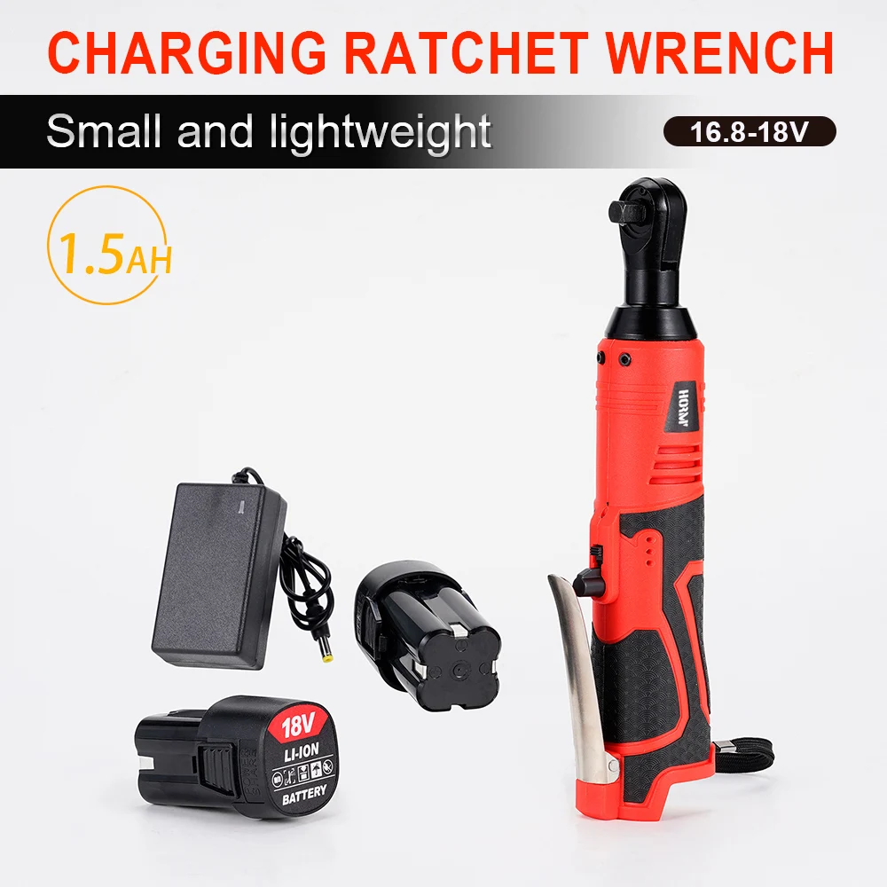 18V Cordless Electric Screwdriver Wrench 3/8 Inch Right Angle Ratchet Wrench Impact Drill to Removal Screw Nut Car Repair Tool maintenance watch chain tool set special ear screwdriver mechanical adjuster replacement watch band removal meter cutter