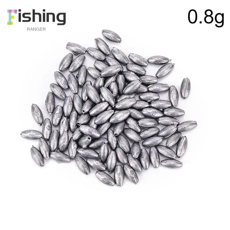 

100pcs 0.8g olive shape lead sinkers pure lead making fishing sinker