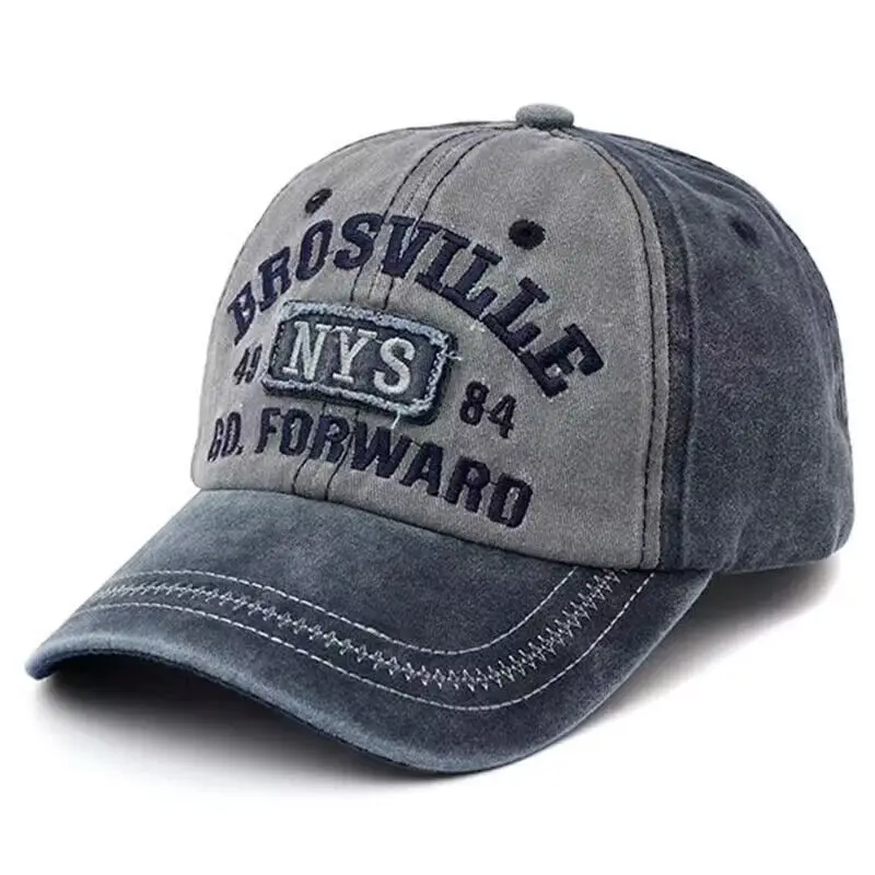 【LMR】LETTERING WASHING BALL CAP (男女兼用) New Washed Cotton Baseball Cap For Men Embroidery Letter