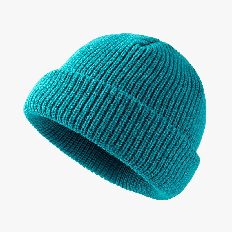 mens skully beanie Unisex Beanie - Men Winter Hat - Women's Hat Fall - Four Seasons Knitted Cap - Pure Color - Yuppie Skullies -Thick Double Layers skully with the brim Skullies & Beanies