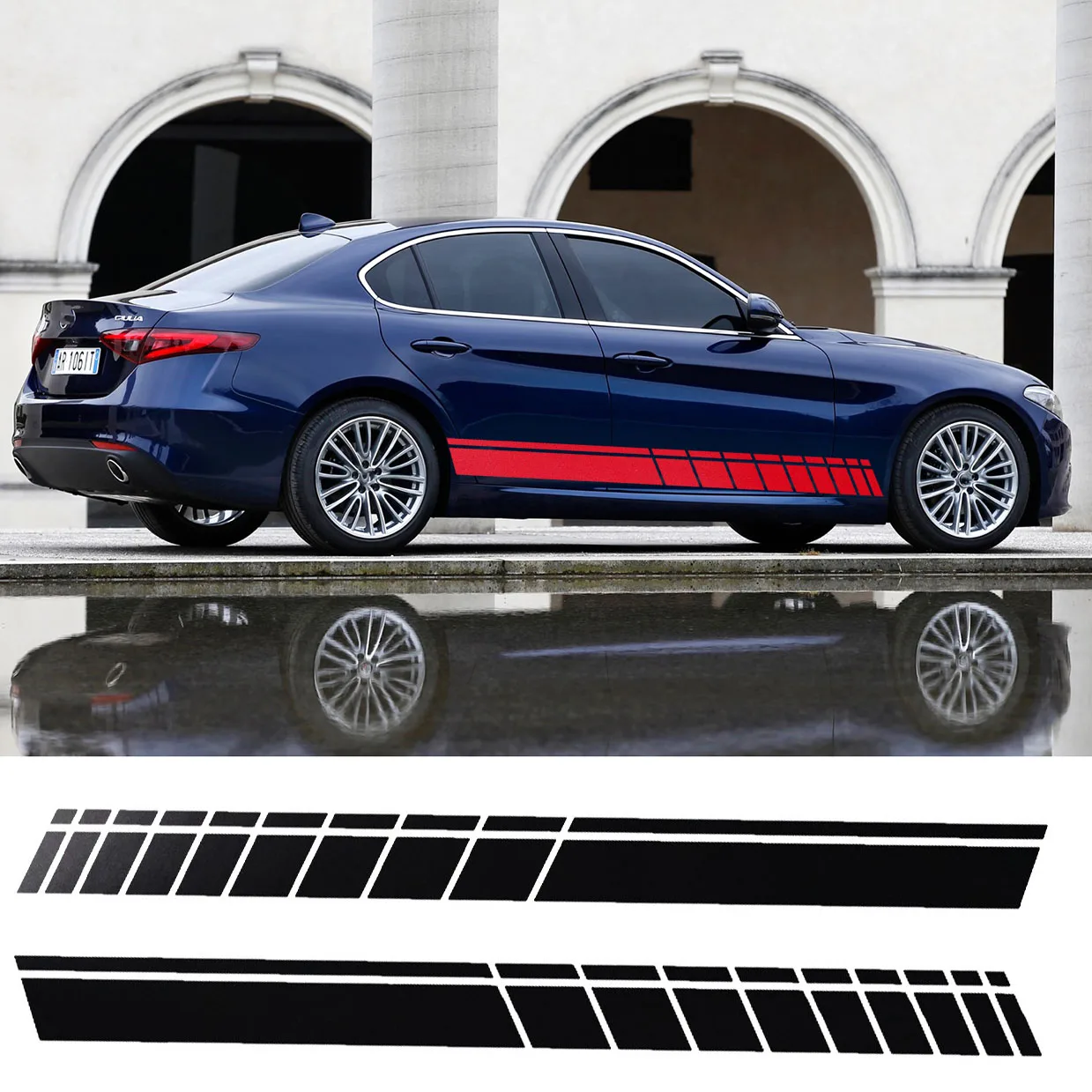 Car Body Decals Vinyl Side Styling Long Stripe Waterproof Stickers For ...