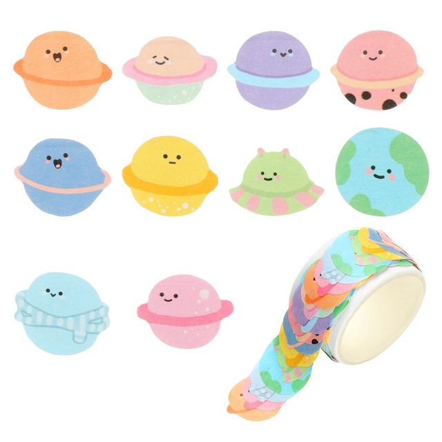 Pcs/pack Round Stickers Dot Paper tape Kawaii Fruit Animals Face Dot Washi Stickers For DIY Crafts Scrapbooking Decorative