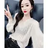 Fashion V-Neck Loose All-match Solid Color Sweaters Women's Clothing 2023 Autumn Winter Knitted Korean Pullovers Casual Tops 2