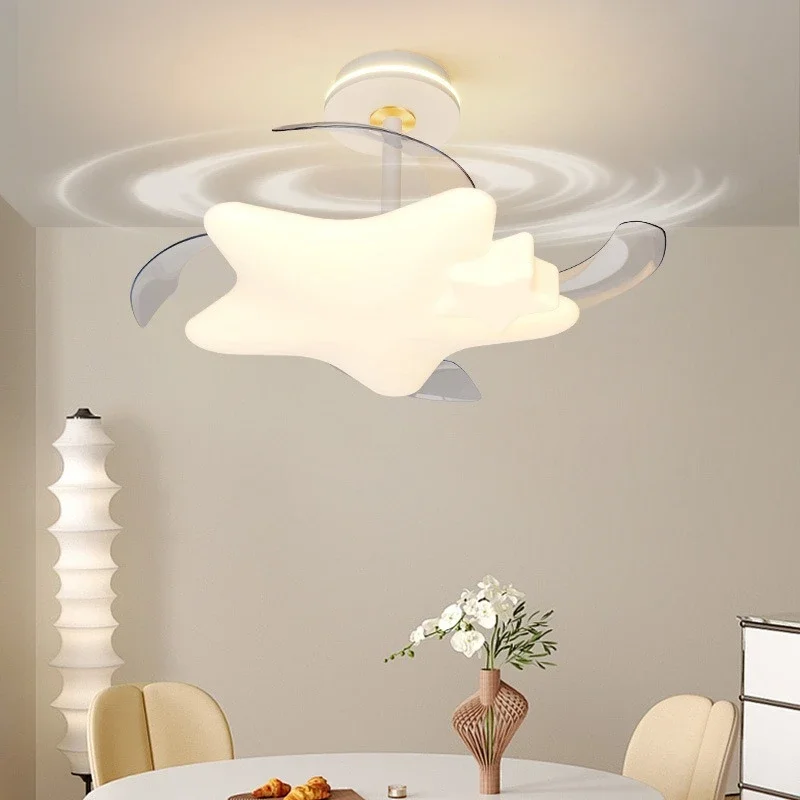 Ceiling fan light With Remote Control Modern Cloud Led Ceiling Fan Lamp For Living Room Bedroom Home Decor dining table
