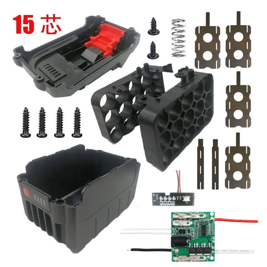 15*18650 Li-ion Battery Case Charge Protection Circuit Board PCB For Lomvum Zhipu Hongsong Jingmi For Makita 21V 18V Battery Box