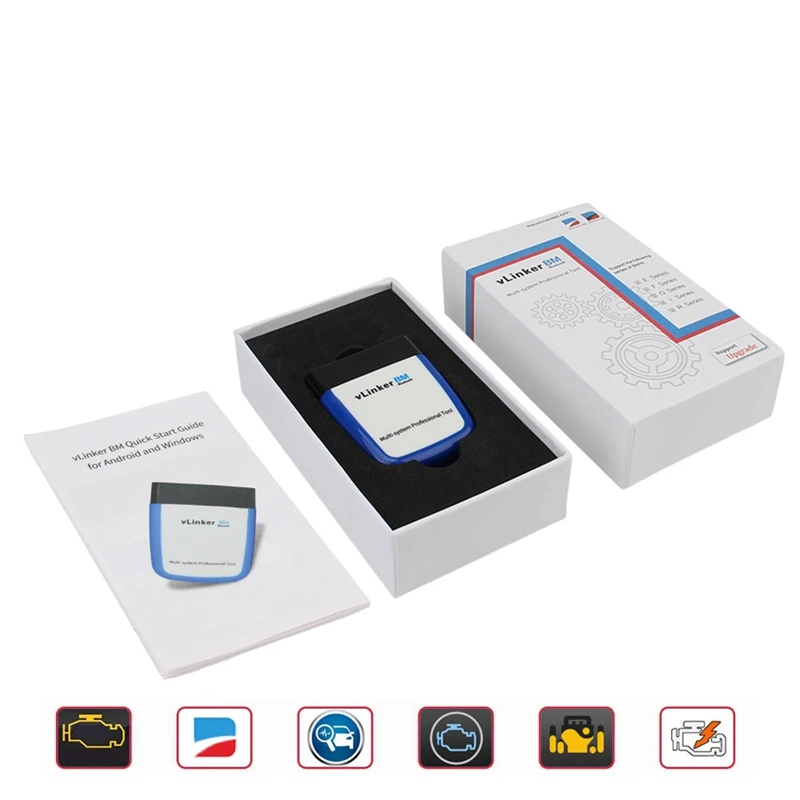 

1 шт., автомобильный диагностический прибор OBD2 ELM327 V2.2 VLINKER BM ABS для BMW, считыватель кодов для сканера