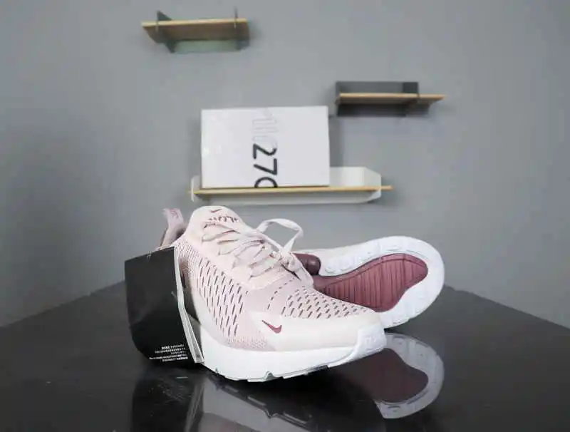 Vibration Damping Nike Air Max 270 Burgundy Pink Heel Half Palm Air Cushion  Sneakers Womens 2021 New Arrival Running Shoes - Running Shoes - AliExpress