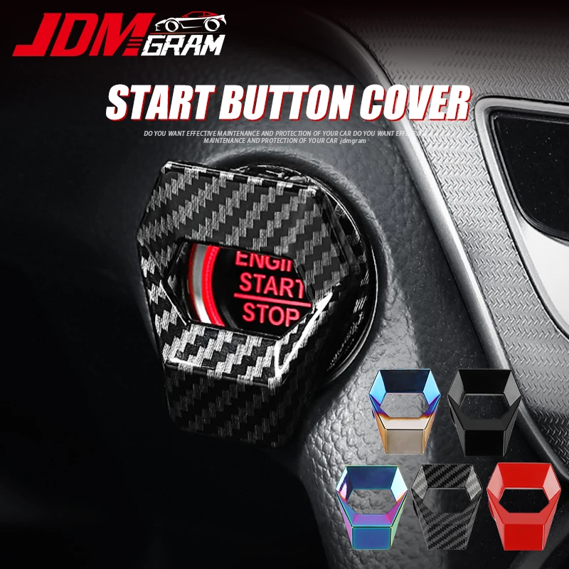 

Carbon Fiber Car Start Stop Button Cover 1pc Universal Racing Engine Ignition Switch Decorative Cap Auto Interior Accessories