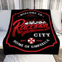 Raccoon City Umbrella Patterns Blanket 3D Game Flannel Blanket Cosy Lazy Couch Cover Blanket Super Soft Sheet Mattresses 1