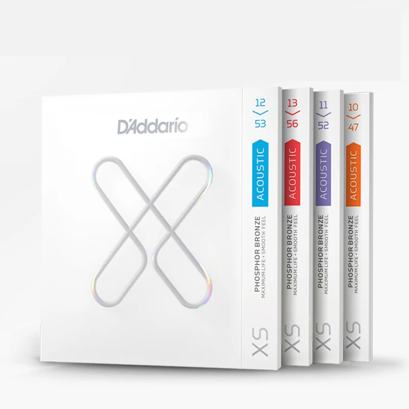 Corde Per Chitarra Acustica D 'Addario Serie Xs. Rivestimento Nano. Materiale In Rame Fosforoso/Ottone. Il Tono È Stabile E Più Solido.