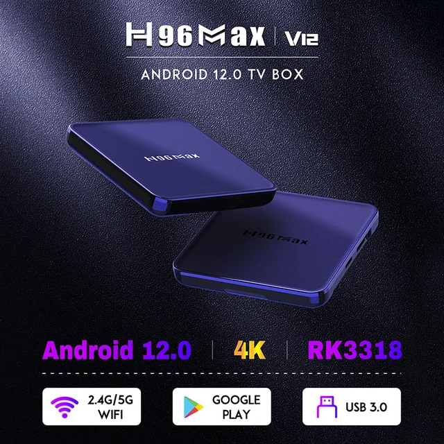 H96 Max Quad-Core 4G DDR3 32G ROM Dual WiFi 60Hz H.265 HDR10 Ultra HD 100M  Ethernet USB 3.0 Android 10.0