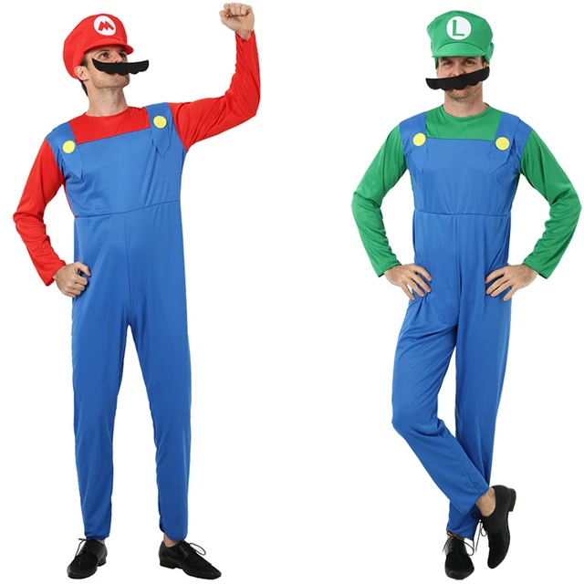 Cosplay Game Anime Costumes Set Dress Kid Children Adult Zentai Party  Fantasia Super Mari Luigi Bros Cosplay Clothes Jumpsuit - AliExpress