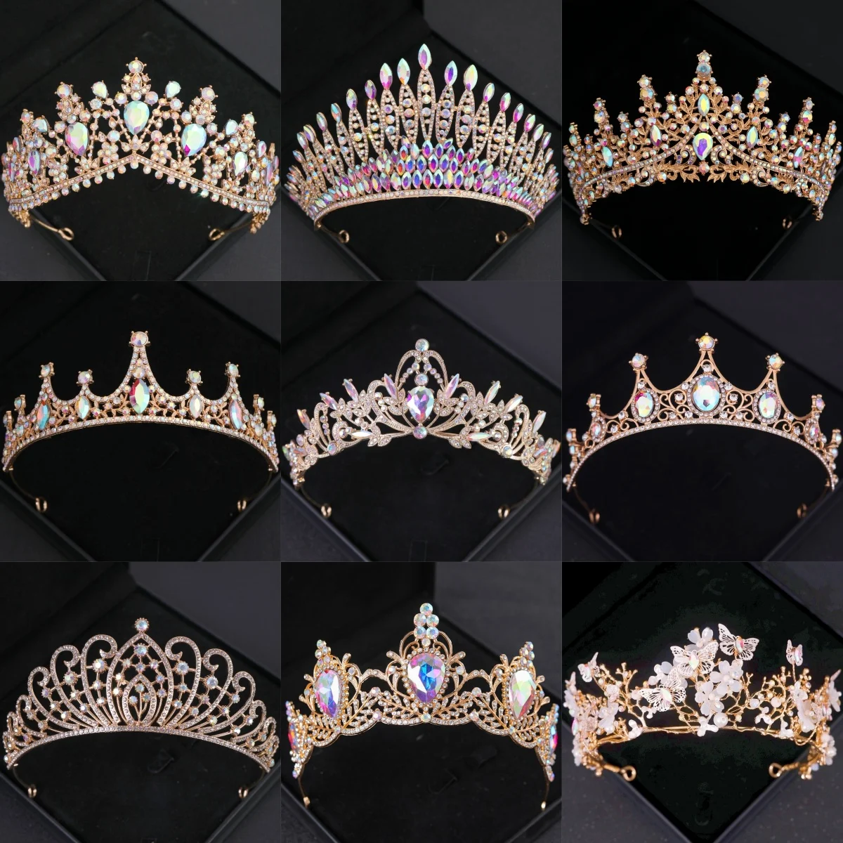 Rhinestone Crown Tiara Party Princess Tiaras And Crowns Bridal Wedding Hair Accessories Jewelry Headpiece Crown Gifts