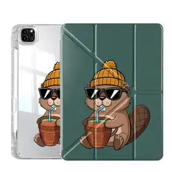 Coffee Bear Beaver Holder Cover Tablet Case - Y - Fold Design - iPad Pro 10.5 inch (Mix05)