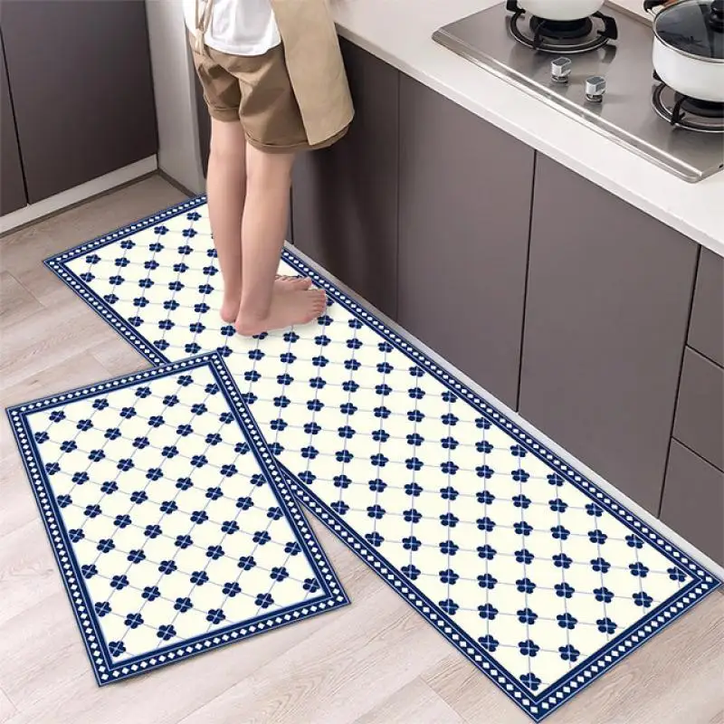 

Geometry Waterproof Oilproof Kitchen Mat Antislip Bath Mat Soft Bedroom Floor Mat Living Room Carpet Doormat Kitchen Rug
