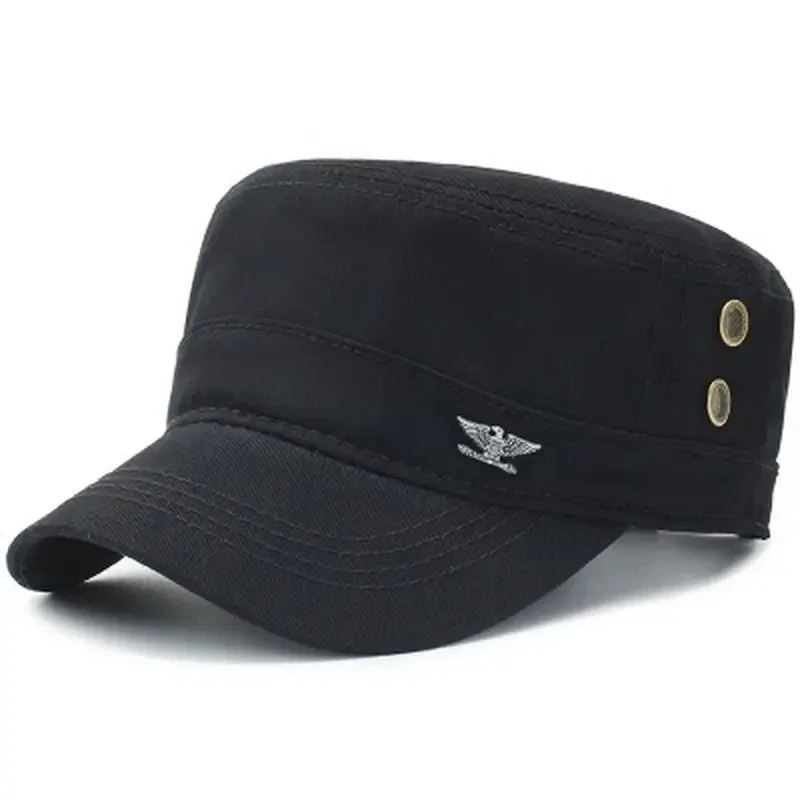 Men's Cotton Tactical Baseball Cap - Military Style Spring/Autumn Flat Top Hat