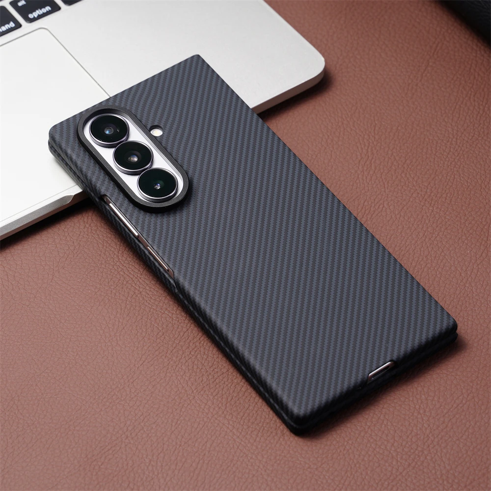 Ultra Thin Carbon Fiber Pattern Striped Magnetic Case with Screen Film Protection and Frosted Hard Cover
