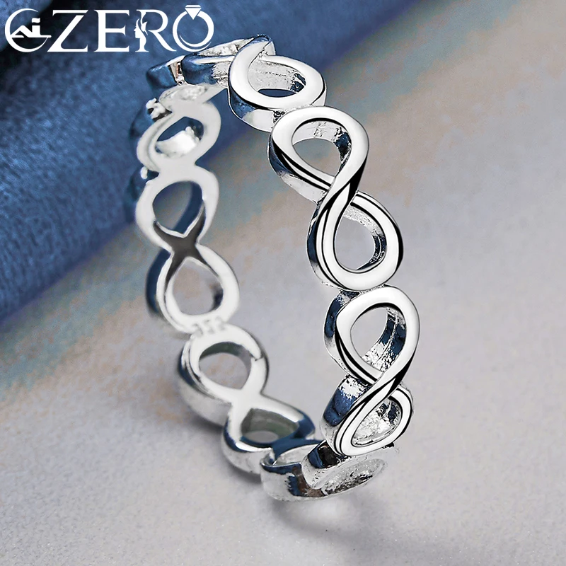 925 Sterling Silver Full 8-Shaped Ring For Women Wedding Rings Engagement Band Fashion Party Charms Jewelry Lovers Gifts silver ring wedding rings silver rings