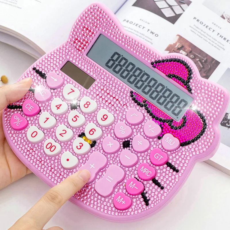 

Hello Kitty, мультяшная палка, искусственная кожа, аниме, кот КТ, кристалл, украшенный солнечным бантом, розовый счетчик, офисные и школьные принадлежности