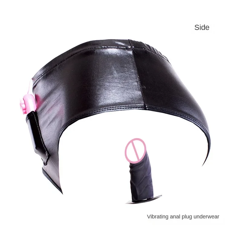 PU Leather Penis Panties Silicone Anal Butt Plug Dildos Lesbian Strapon Chastity Pants Underwear Masturbation Vibrating Sex Toys