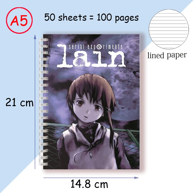 serial experiments lain A5キャラファイングラフ Anime Serial Experiments Lain A5 Spiral Notebook Harajuku