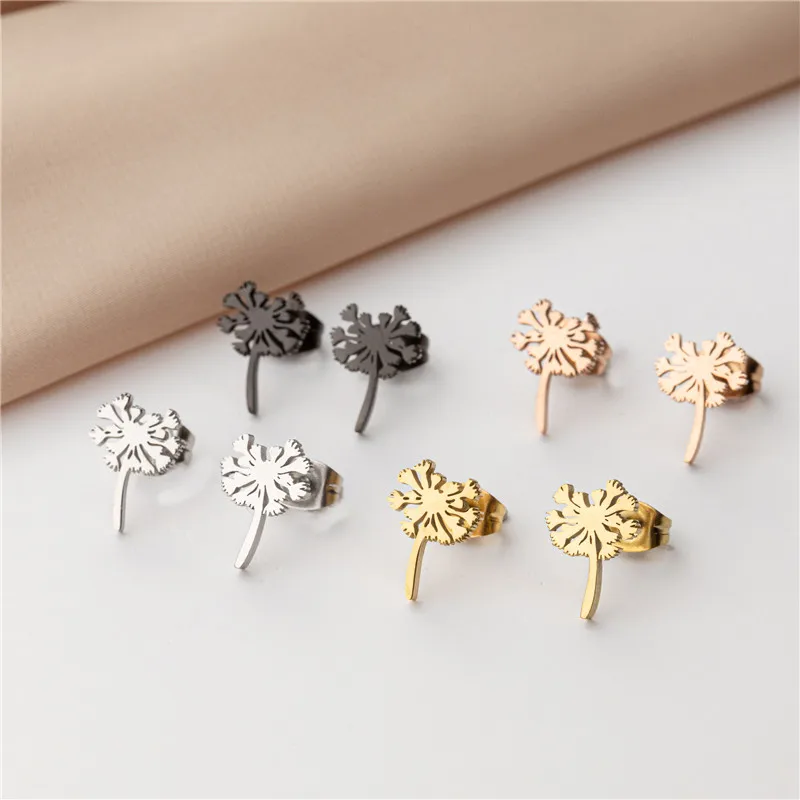 3 Stücke Winzige Edelstahl Ohrringe Sets Böhmen Blatt Löwenzahn Ohrringe Modeschmuck Nettes Kreuz Hexagon Ohr Piercing Punk Geschenk – Detail 27
