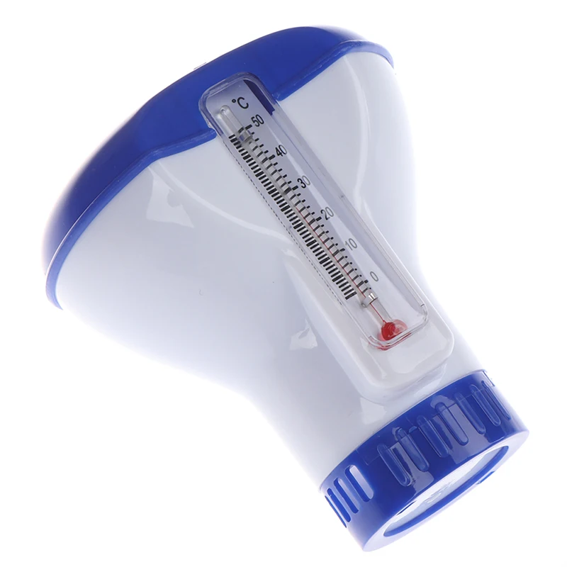 1pc Automatic Applicator Pump Swimming Pool Floating Chemical Chlorine Dispenser with Thermometer Disinfection