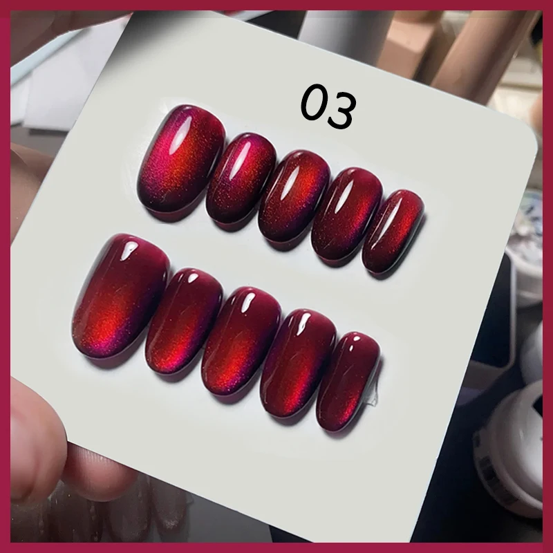 Red Cat Magnetic Nail Powder Glitter Water Light Cat Magnet Effect Nail Chrome Pigment Dust Manicure New Year Holiday Art