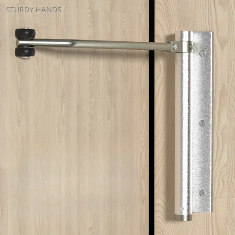 1 set of aluminum alloy automatic door closer household invisible door spring hinge automatic return er closer