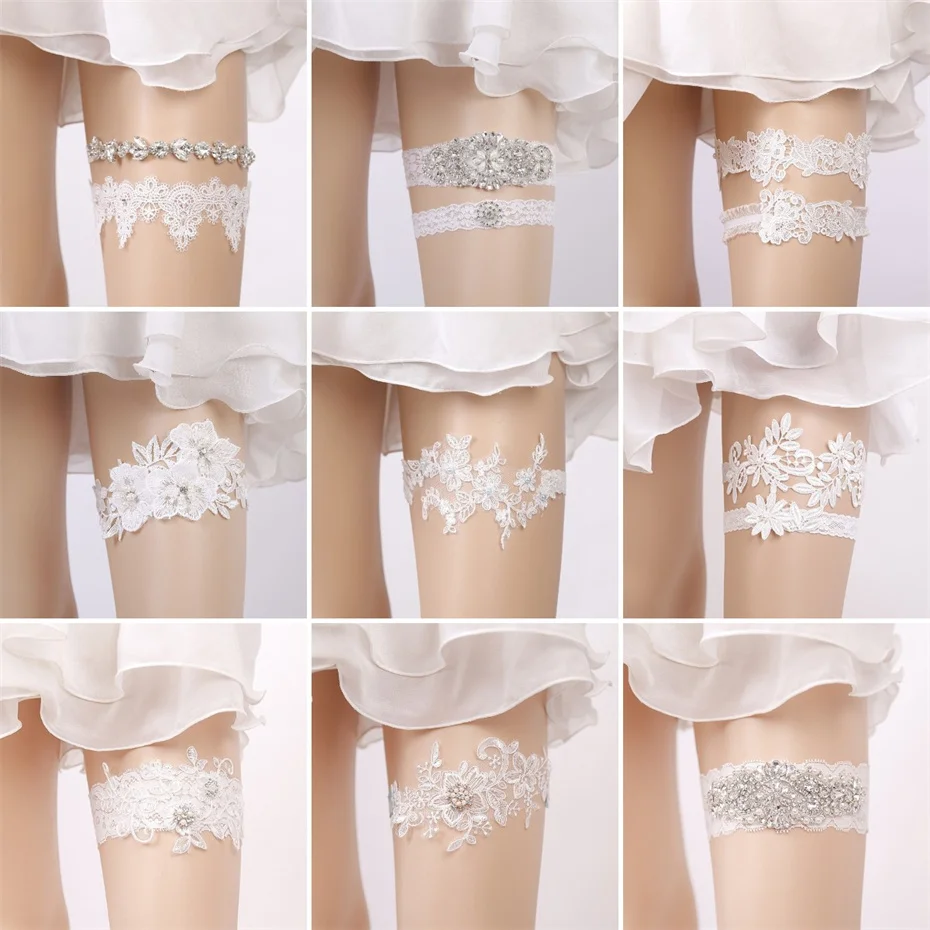 Rhinestone Wedding Garter Leg Accessories Women Jewelry Flower Bridal Lace Garter Suspenders Party Prom Elastic Leg Ring Gift 2 pcs retractable keychain rhinestone badge reel surface zinc alloy office id cards clip buckle nurse ring accessories for desk