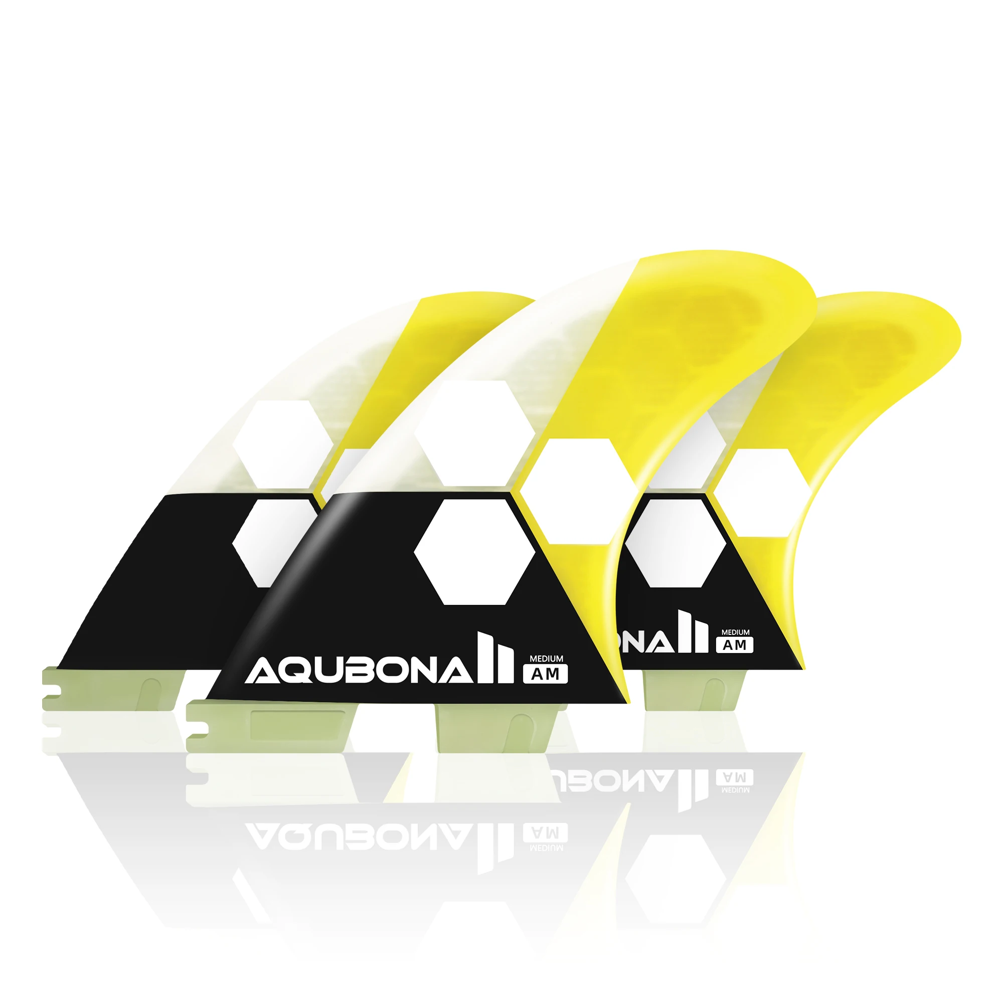 AQUBONA Dual/Twin Tab II G5 Tri Fin Set Surfboard Fins Honeycomb Fiberglass Fins for Surfing