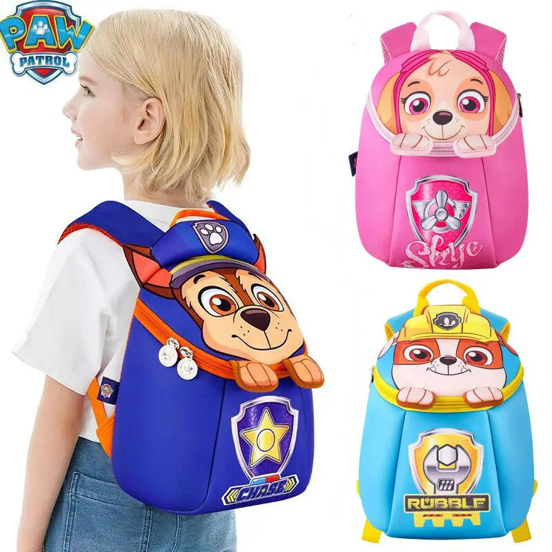 Original Paw Patrol Cartoon Bag Anime Children backpack pat patrouille Skye Chase Boys Girls Backpacks birthday Gift Age 2-6Y