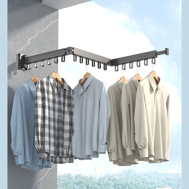 Wall Mounted Clothes Drying Rack,Aluminum Retractable Hanger,Space Saving Collapsible  Dryer Racks for Balcony Parlour Laundry - AliExpress