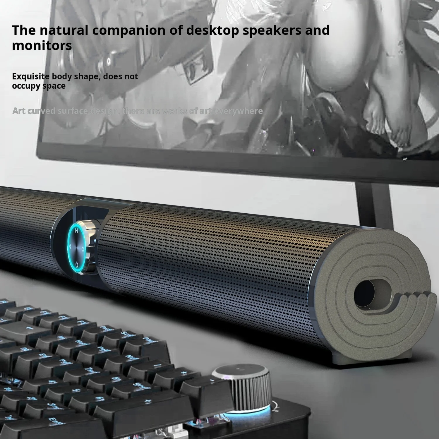TV Sound Bar Wireless Bluetooth Speakers 3D Stereo Surround Home Theater Super Bass Subwoofer with FM Radio for Computers Column