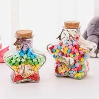 2pcs Star Shaped Glass Jars Craft Wishing Bottles Tiny Corked Glass Bottles Small Storage Jars For Various Items Glass Favor 1