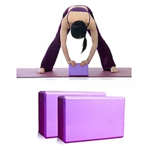 

2pcs Yoga Pilates EVA Block Bricks Home Exercise Tool Stretching Aid (Purple)