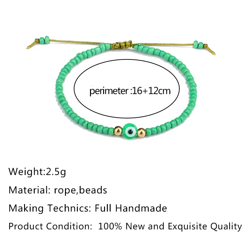 Turkish Eye Bracelet  White Blue Evil Eyes Lucky Couple Bracelets for Women Colorful Bead Rope Chain Woven Bracelet Jewelry