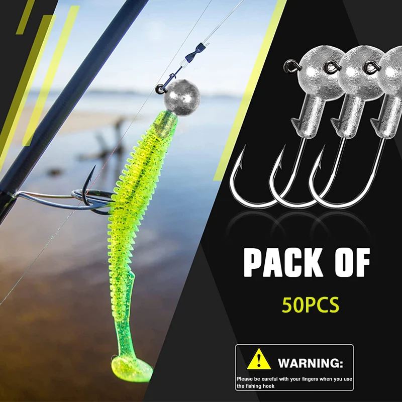 50pcs/set Crappie Jig Heads Fishing Hooks 1g 2g 3.5g Crank Jig Head Fishing  Hook Lures Bait Soft Worm Fishhook Accessories For F - AliExpress