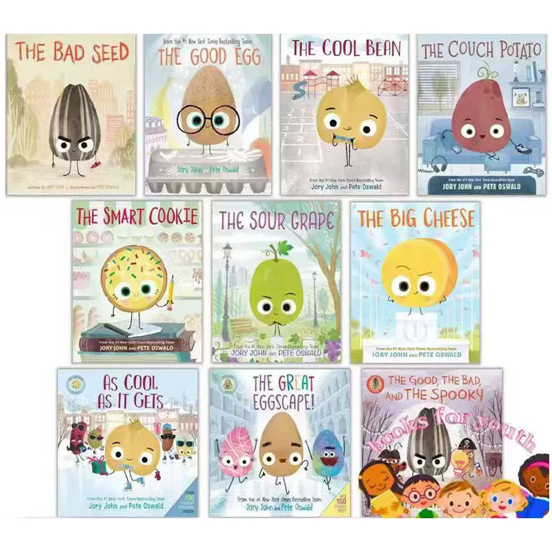 10books/set The Smart Cookie Bad Seed Good Egg Couch Potato Cool Bean English Picture Book Storybook Children  Reading Education 1