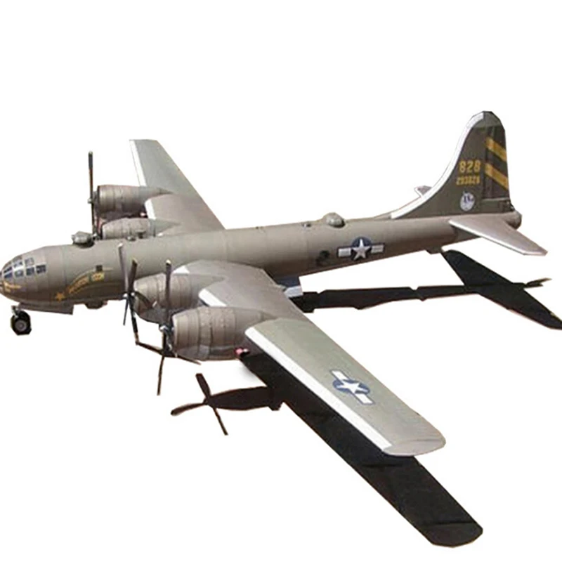1:47 B-29 슈퍼 공중 요새 폭격기 항공기, DIY 3D 종이 모델 키트 장난감