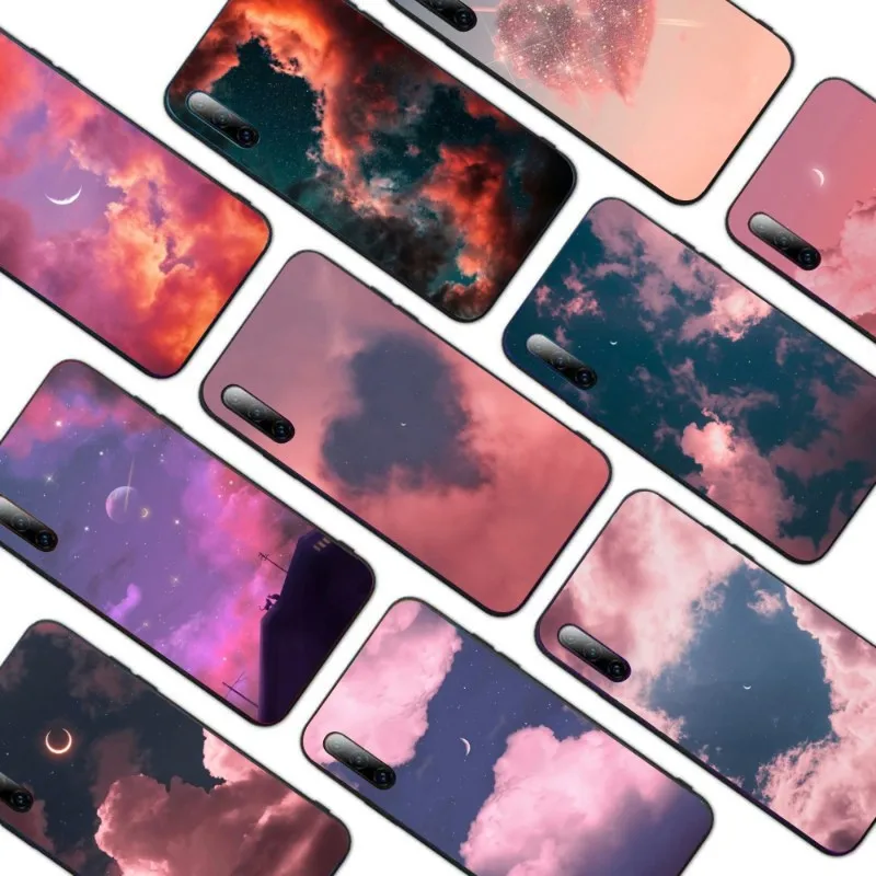 Милый чехол для телефона Kawaii Sky Space Samsung A91 A81 A73 A72 A71 A30 A20 A12 A13 A50S A52 A53 мягкий черный |