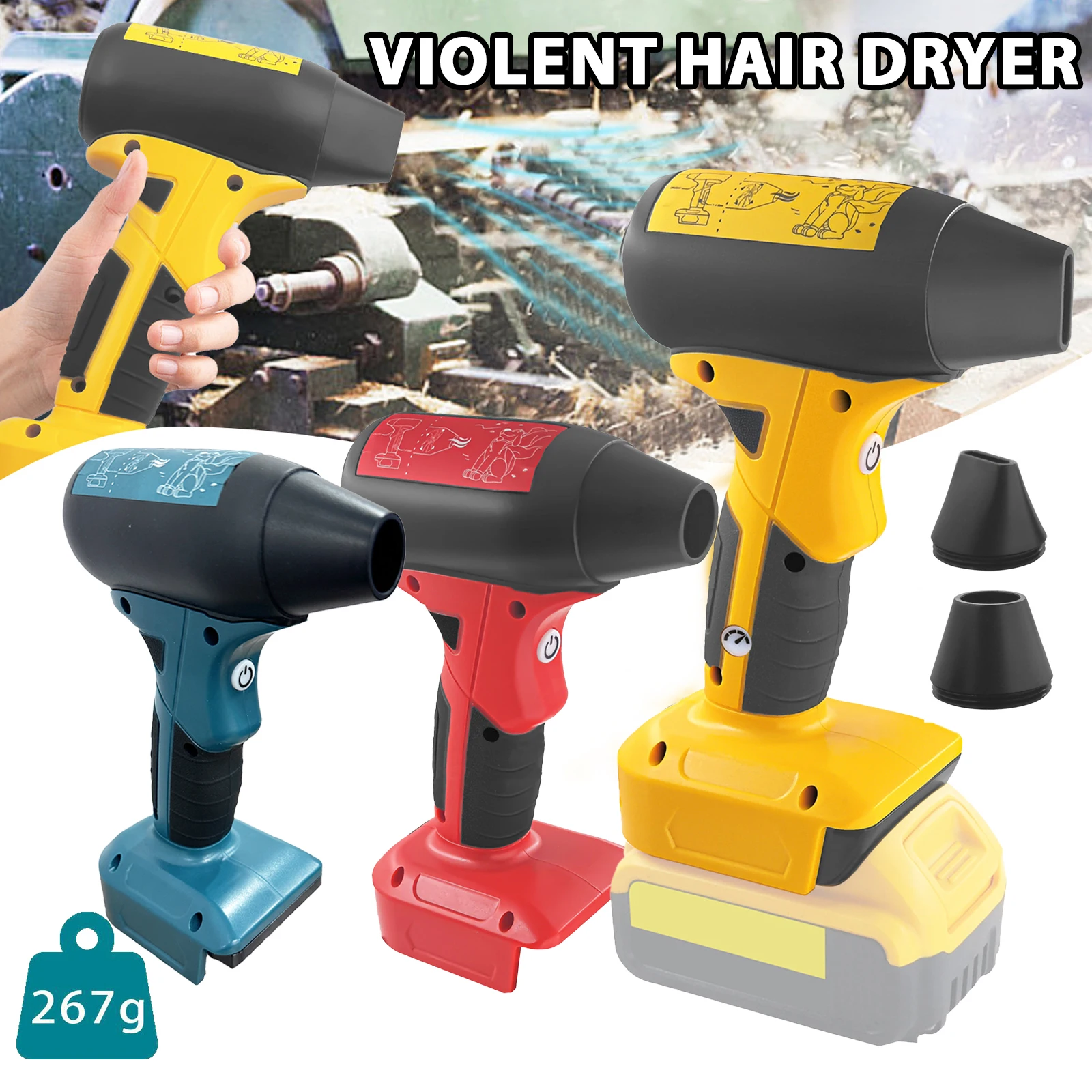

Electric Goddess 4 Adjustable Speeds Cordless Jet Blower 130000 RPM Super Jet Violent Fan Air Duster Work With Lithium Battery