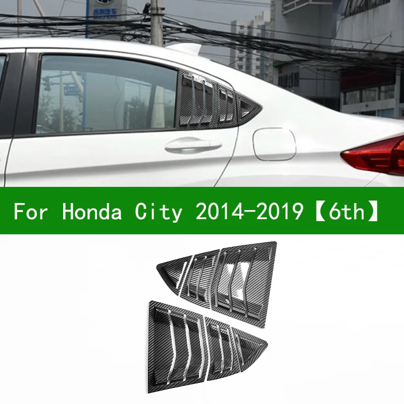 

Carbon Fiber pattern black Side after Window trim decoration Posterior triangle Trims For honda city 2014-2019 2015 2016 2017